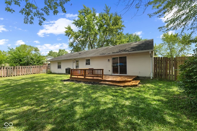 3102 Pawnee Dr, Indianapolis, IN 46235 - rear view of property with a fenced backyard and a deck