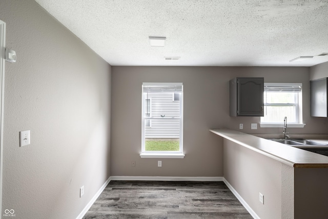 3307 Blue Ash, Indianapolis, IN 46239 - kitchen with a textured ceiling, wood finished floors, and light countertops