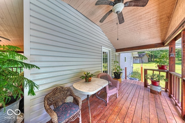 8910 Richarts Rd, Morgantown, IN 46160 - wooden deck with ceiling fan