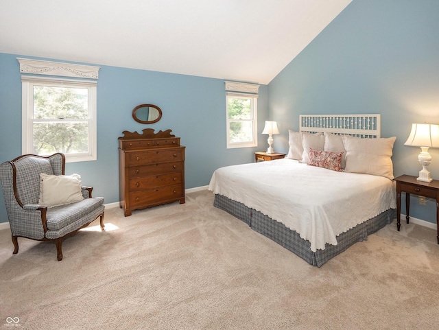 8708 Highwood Ln, Indianapolis, IN 46278 - carpeted bedroom featuring baseboards and lofted ceiling