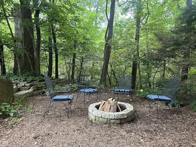 8708 Highwood Ln, Indianapolis, IN 46278 - view of yard with an outdoor fire pit