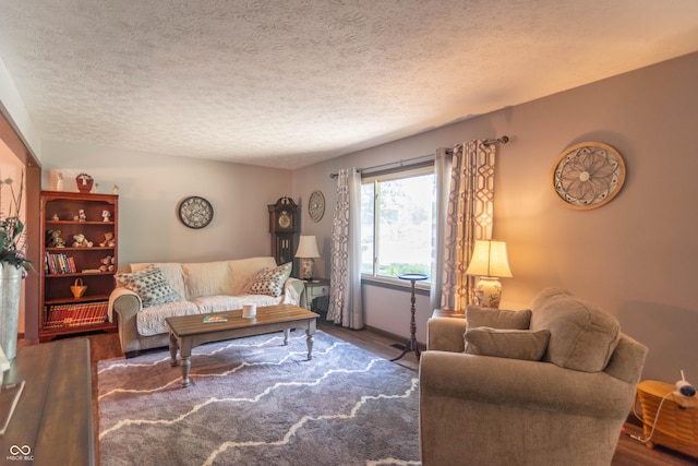 5237 Honey Comb Ln, Indianapolis, IN 46221 - living room featuring wood finished floors and a textured ceiling