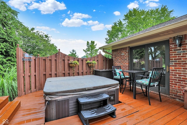 5238 N 225 E, Whiteland, IN 46184 - deck with a hot tub and outdoor dining space