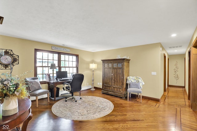 5238 N 225 E, Whiteland, IN 46184 - office space with wood finished floors, baseboard heating, and recessed lighting