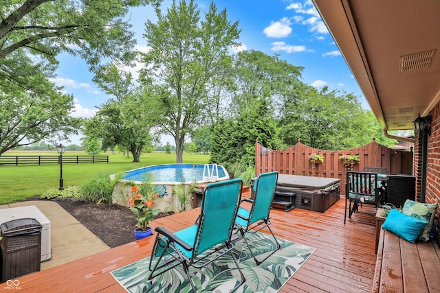 5238 N 225 E, Whiteland, IN 46184 - deck with a hot tub and outdoor dining area