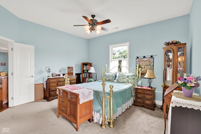 5238 N 225 E, Whiteland, IN 46184 - bedroom with light colored carpet and ceiling fan