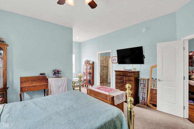 5238 N 225 E, Whiteland, IN 46184 - carpeted bedroom featuring ceiling fan and ensuite bath