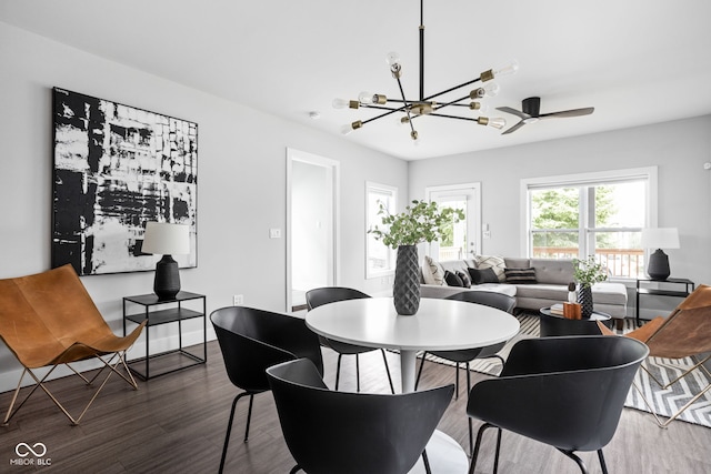 1935 Cornell Ave, Indianapolis, IN 46202 - dining area with a chandelier and wood finished floors