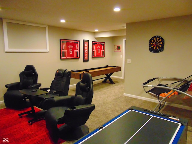 2703 Night Hawk Rd, Greenwood, IN 46143 - recreation room featuring carpet flooring and recessed lighting