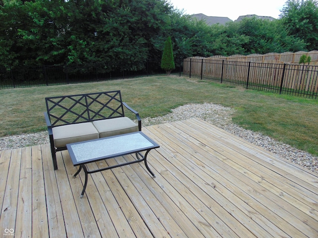 2703 Night Hawk Rd, Greenwood, IN 46143 - wooden deck featuring a fenced backyard