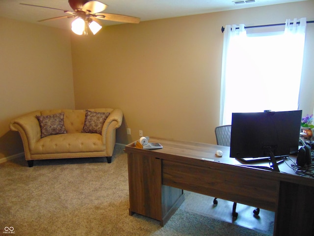 2703 Night Hawk Rd, Greenwood, IN 46143 - carpeted office space with ceiling fan