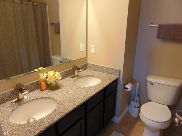 2703 Night Hawk Rd, Greenwood, IN 46143 - bathroom featuring tile patterned flooring and double vanity