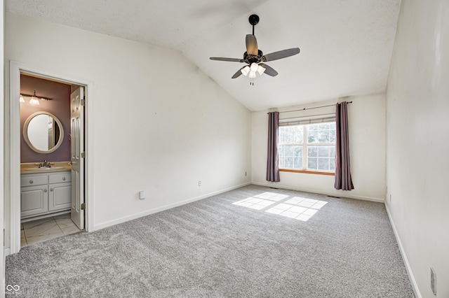 1143 Kinross Dr, Avon, IN 46123 - unfurnished bedroom with carpet floors, lofted ceiling, and connected bathroom