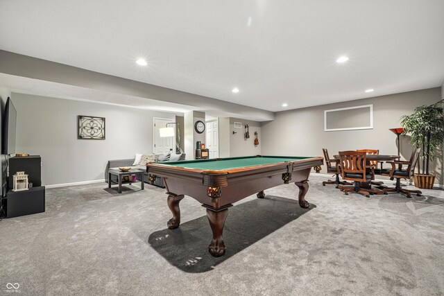 8612 Weaver Woods Pl, Fishers, IN 46038 - playroom with carpet, recessed lighting, and billiards