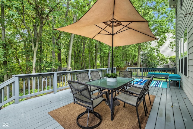 8612 Weaver Woods Pl, Fishers, IN 46038 - wooden deck featuring outdoor dining space