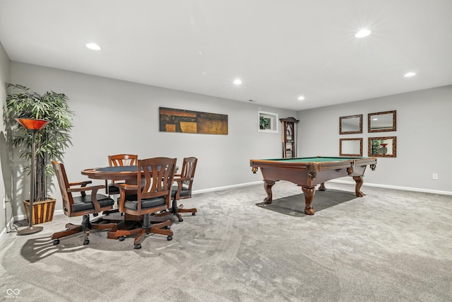 8612 Weaver Woods Pl, Fishers, IN 46038 - playroom with recessed lighting, carpet floors, and billiards table