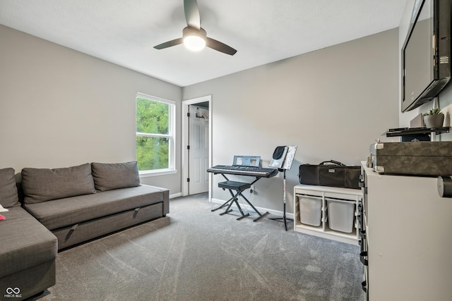 8612 Weaver Woods Pl, Fishers, IN 46038 - office area featuring a ceiling fan and carpet