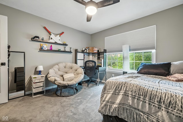 8612 Weaver Woods Pl, Fishers, IN 46038 - carpeted bedroom featuring baseboards and ceiling fan