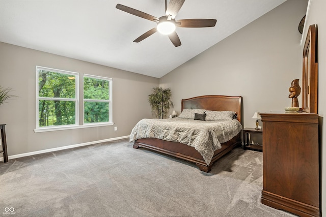 8612 Weaver Woods Pl, Fishers, IN 46038 - bedroom with carpet, lofted ceiling, and ceiling fan
