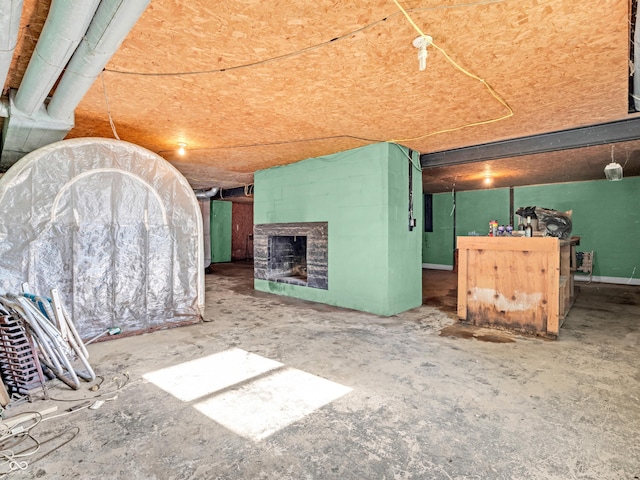 4484 S County Road 315 W, Greencastle, IN 46135 - basement featuring a fireplace