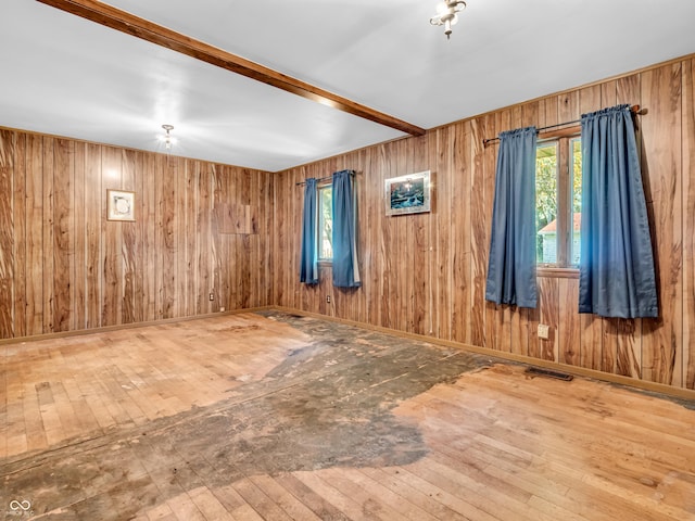 4484 S County Road 315 W, Greencastle, IN 46135 - spare room with wood-type flooring and wood walls