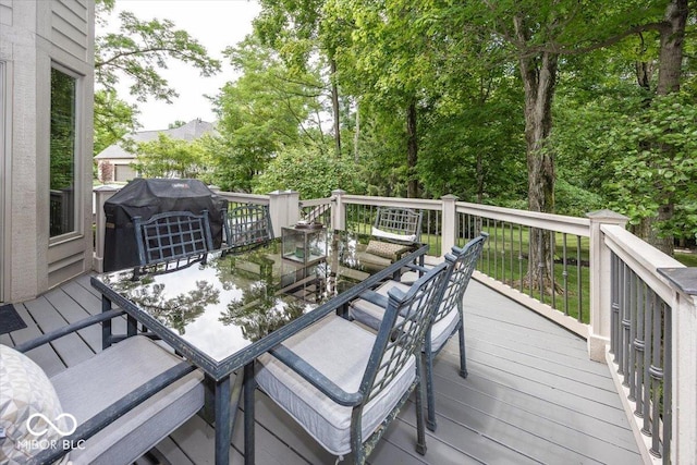 13023 Water Ridge Dr, Mccordsville, IN 46055 - wooden terrace featuring outdoor dining area and grilling area