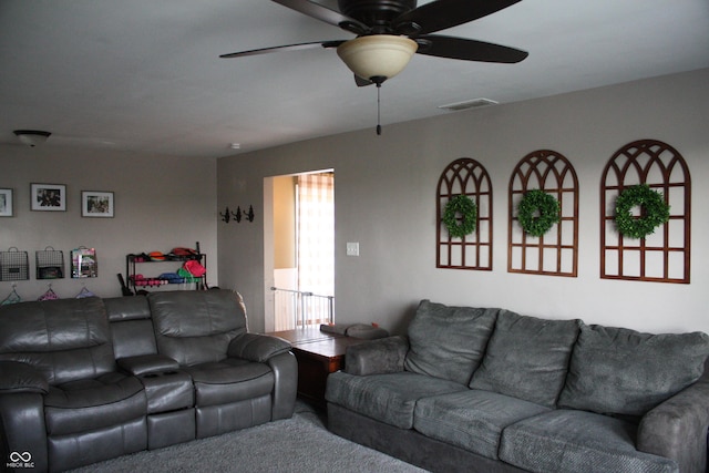 1042 S County Road 600 W, Danville, IN 46122 - living area with a ceiling fan and carpet flooring