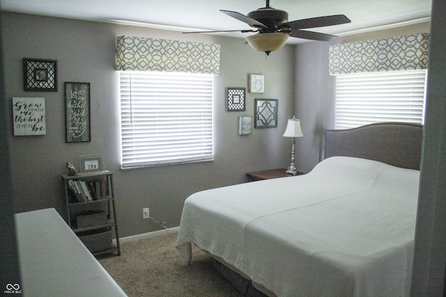 1042 S County Road 600 W, Danville, IN 46122 - bedroom featuring multiple windows, carpet floors, and ceiling fan