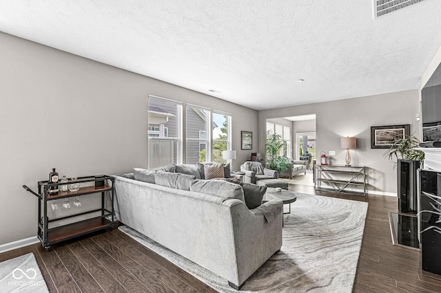 10868 Matherly Way, Noblesville, IN 46060 - living room with dark wood finished floors and a textured ceiling