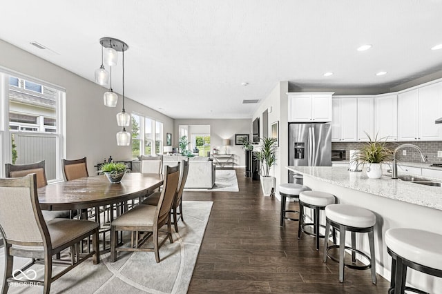 10868 Matherly Way, Noblesville, IN 46060 - dining room featuring dark wood finished floors and recessed lighting