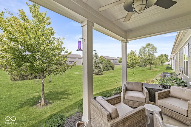 10868 Matherly Way, Noblesville, IN 46060 - view of patio / terrace with ceiling fan