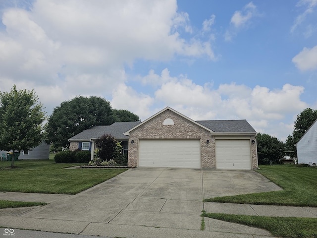 3838 Crest Point Dr, Westfield, IN 46062 - single story home featuring brick siding, an attached garage, a front lawn, concrete driveway, and a shingled roof