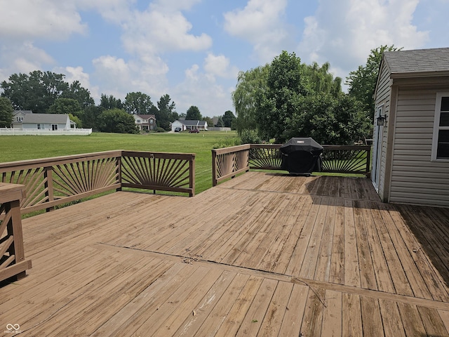 3838 Crest Point Dr, Westfield, IN 46062 - wooden deck with area for grilling and a yard