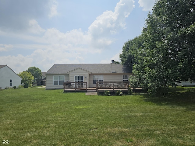 3838 Crest Point Dr, Westfield, IN 46062 - back of house featuring a yard and a deck