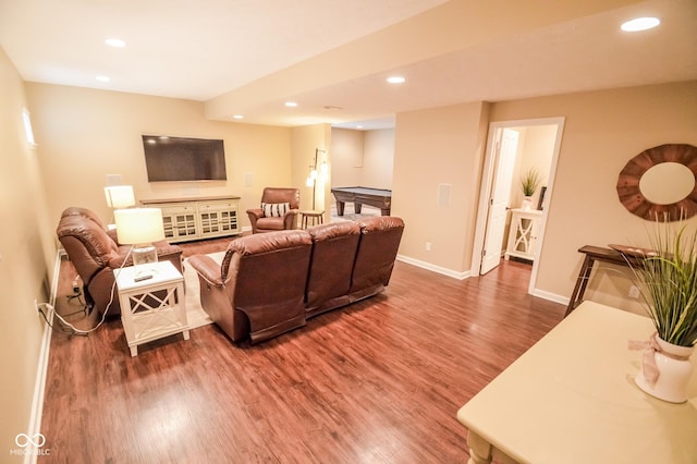 6802 Chorleywood Cir, Indianapolis, IN 46259 - living room featuring wood finished floors and recessed lighting