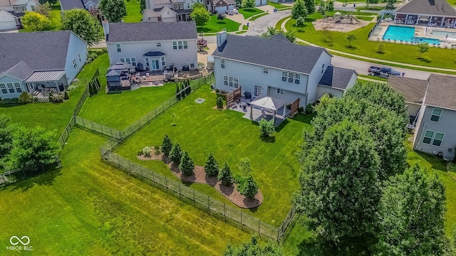 6802 Chorleywood Cir, Indianapolis, IN 46259 - aerial perspective of suburban area featuring a pool