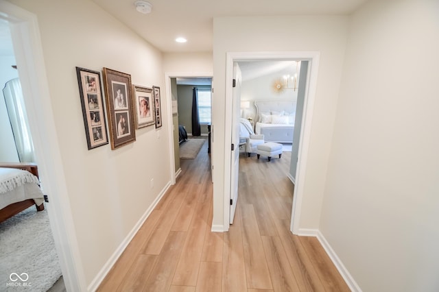 6802 Chorleywood Cir, Indianapolis, IN 46259 - corridor with light wood-style floors and recessed lighting