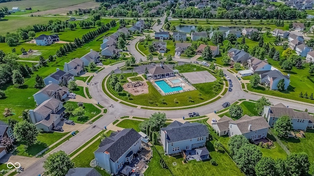 6802 Chorleywood Cir, Indianapolis, IN 46259 - aerial perspective of suburban area with a pool and a large body of water