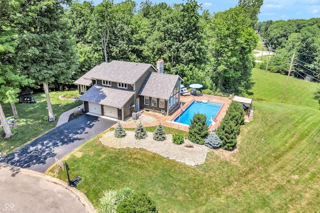 5052 Sherwood Ct, Pittsboro, IN 46167 - aerial view of property and surrounding area with a pool area