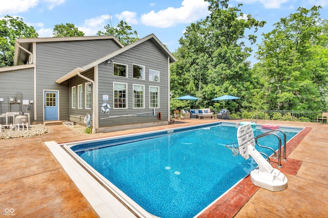 5052 Sherwood Ct, Pittsboro, IN 46167 - view of pool featuring a patio area and an outdoor hangout area