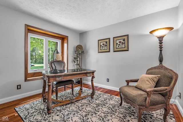 5052 Sherwood Ct, Pittsboro, IN 46167 - office with dark wood-style flooring and a textured ceiling