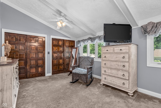 5052 Sherwood Ct, Pittsboro, IN 46167 - sitting room featuring a textured ceiling, a ceiling fan, and carpet