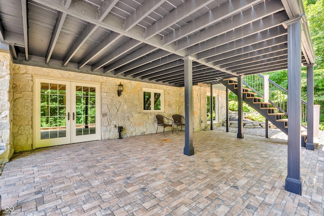 5052 Sherwood Ct, Pittsboro, IN 46167 - view of patio / terrace with french doors and stairs