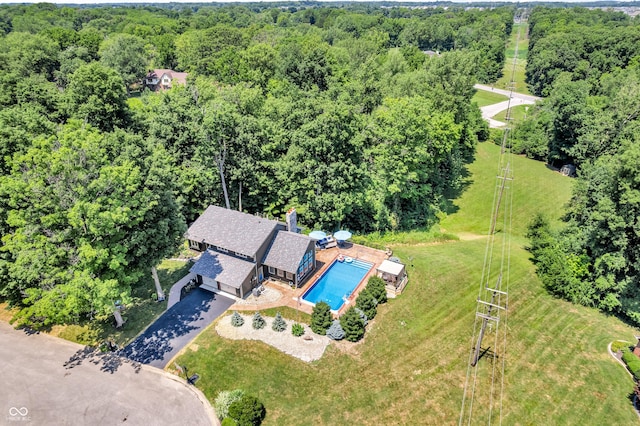 5052 Sherwood Ct, Pittsboro, IN 46167 - bird's eye view of a pool and a forest