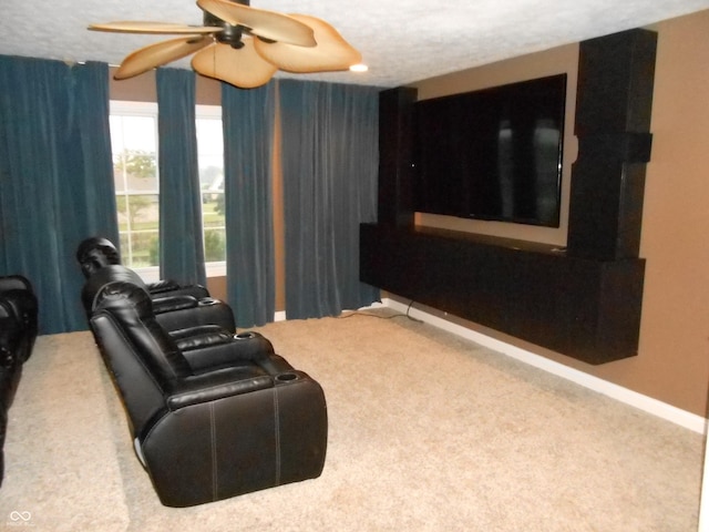 7653 W Old Colony Dr, New Palestine, IN 46163 - carpeted cinema with ceiling fan