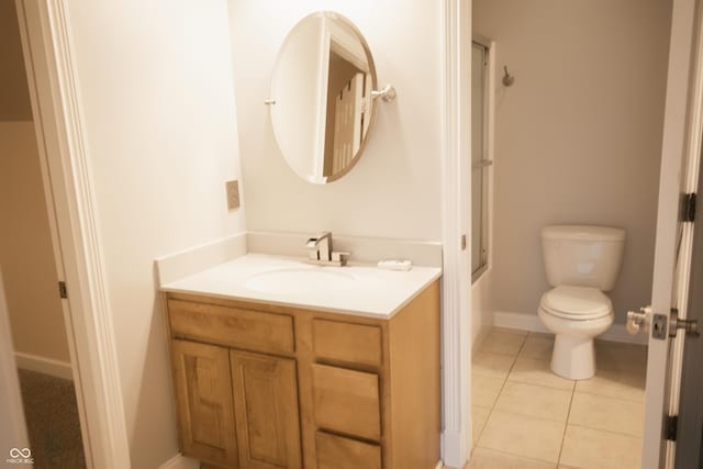 7653 W Old Colony Dr, New Palestine, IN 46163 - bathroom featuring vanity and tile patterned flooring