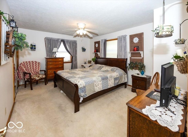 8546 N Chickadee Dr, Morgantown, IN 46160 - bedroom featuring light carpet, multiple windows, and ceiling fan