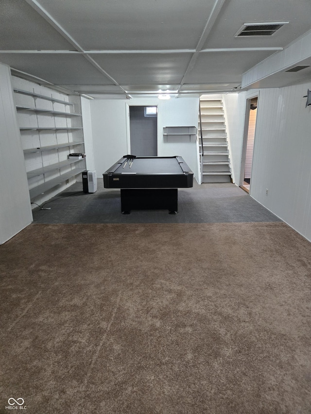 2311 Gilmore St, Columbus, IN 47201 - rec room with carpet floors and billiards