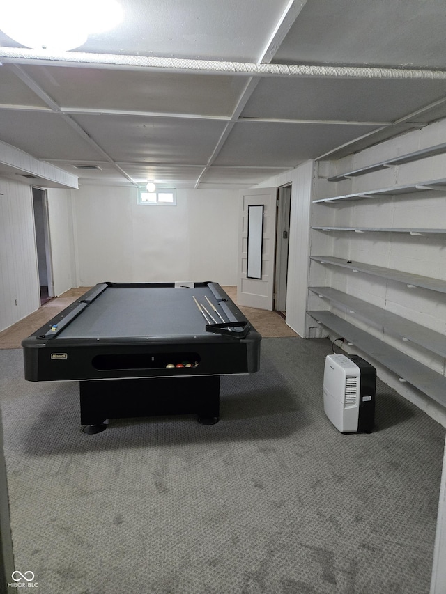 2311 Gilmore St, Columbus, IN 47201 - game room featuring carpet flooring and billiards table