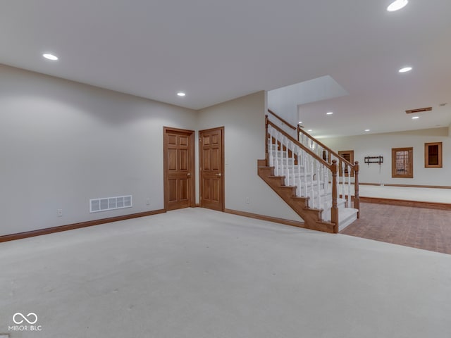 2025 Caledonian Ct, Greenwood, IN 46143 - carpeted entryway featuring recessed lighting and stairway